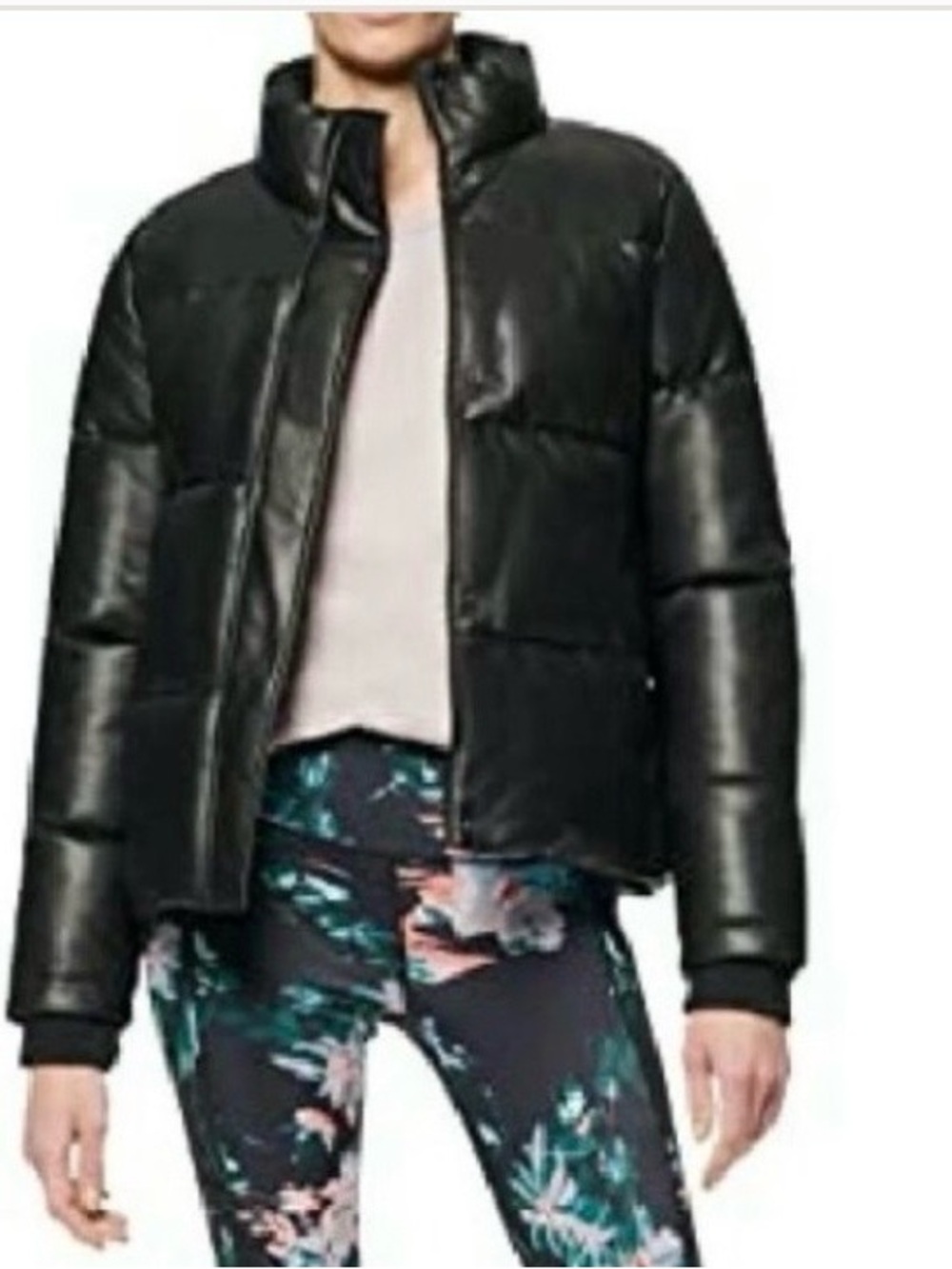 Women’s Black Genuine Leather Quilted Puffer Jacket - Lightweight Insulated Coat